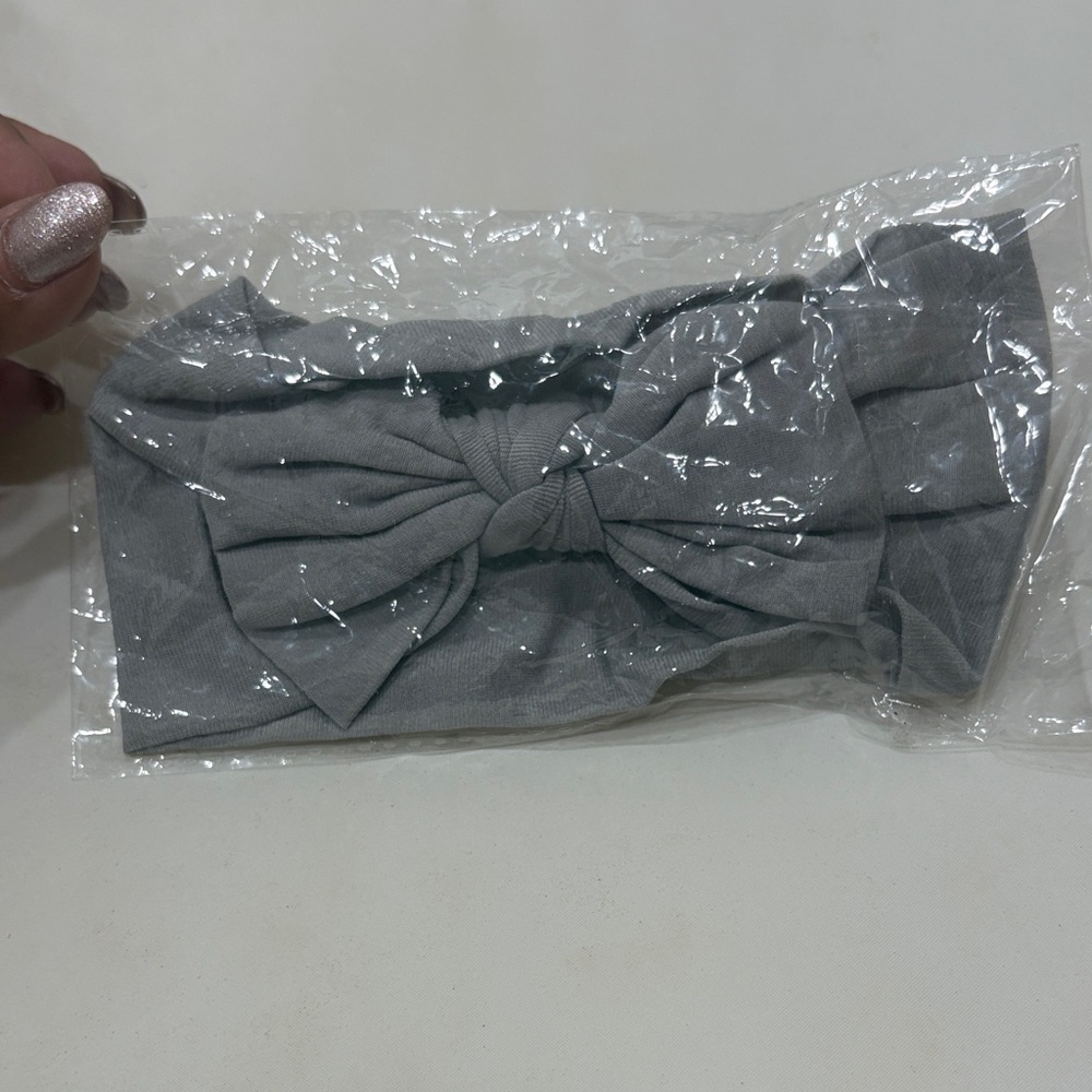 Soft Gray Bow Knot Baby Headband